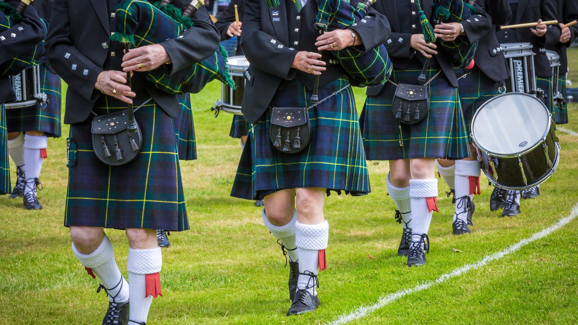 bag pipes and kilts at the highland games scotland