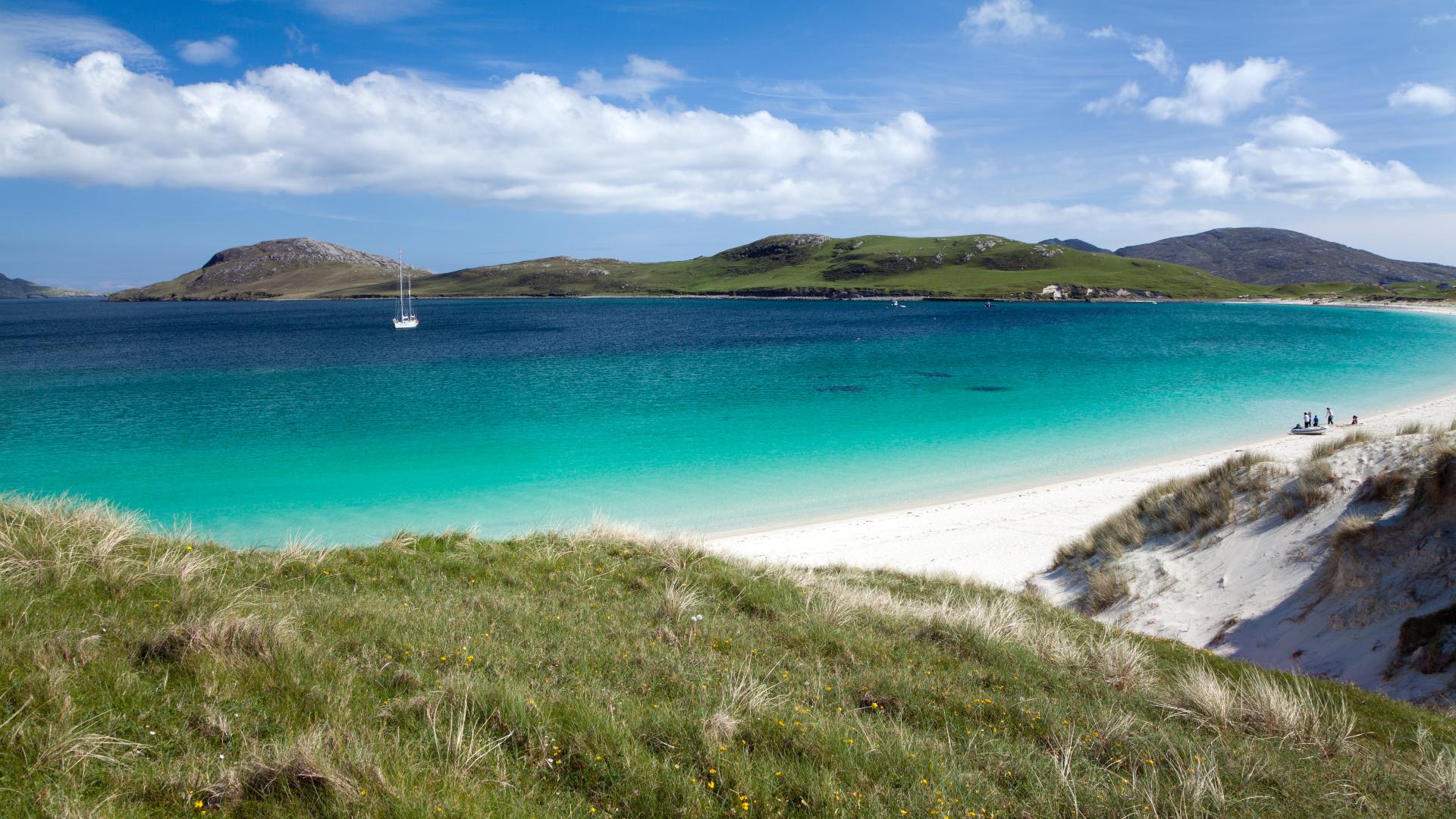 beach in the outer hebrides in scotland