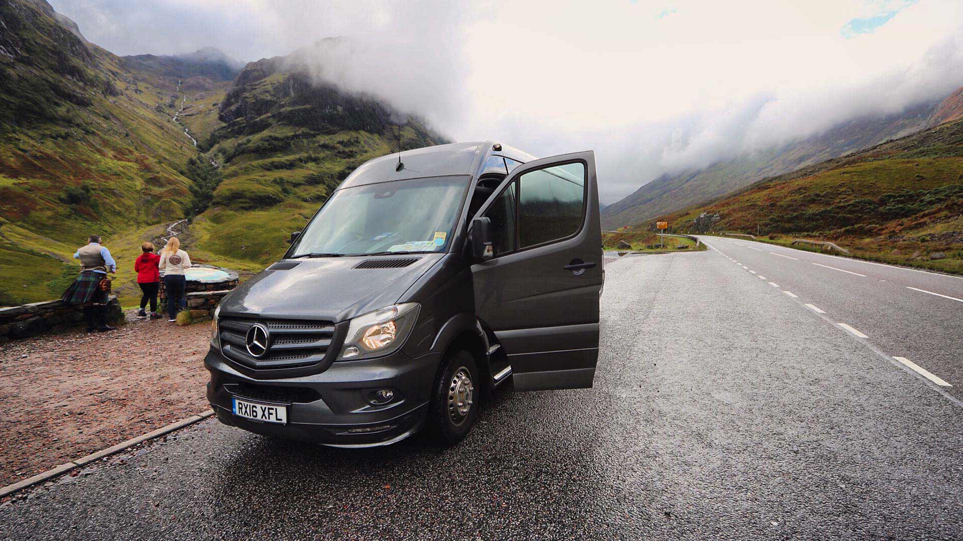 Minibus in Glen Coe, Scotland