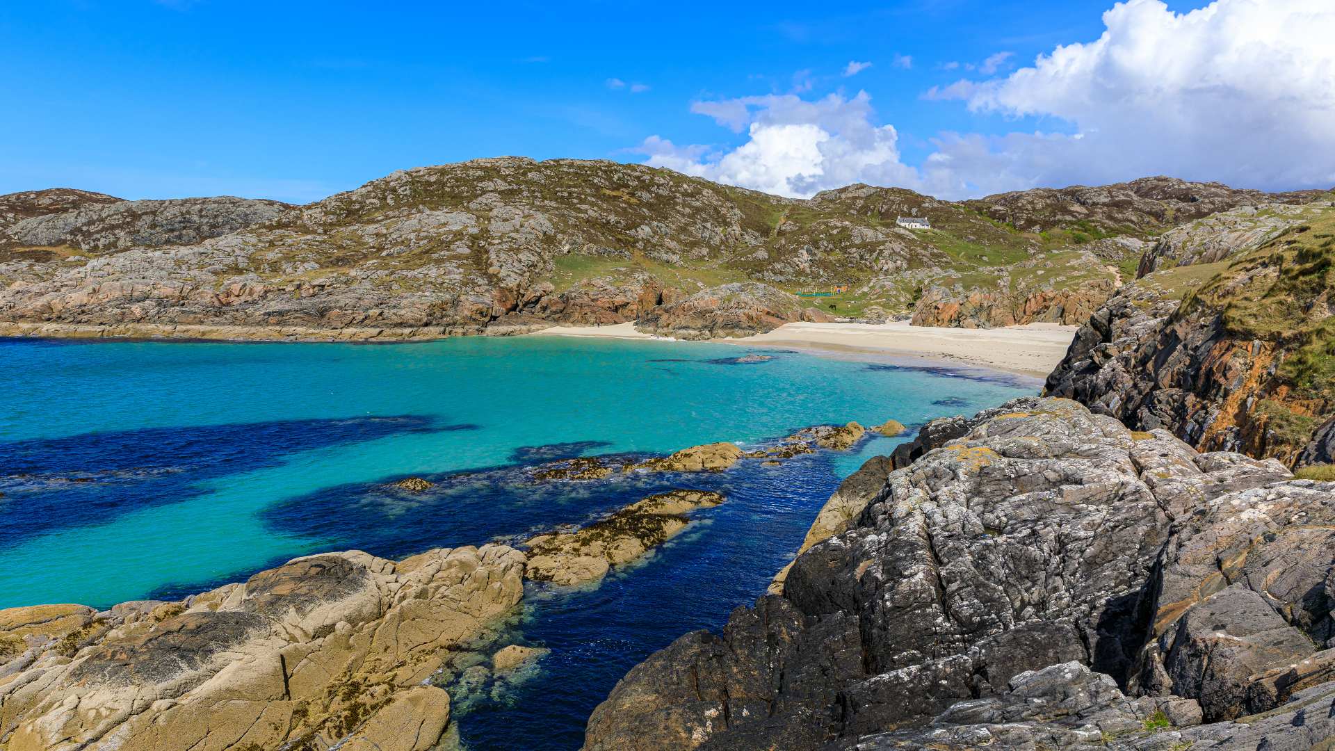 Golden sand beach, near Achmelvich, Scotland