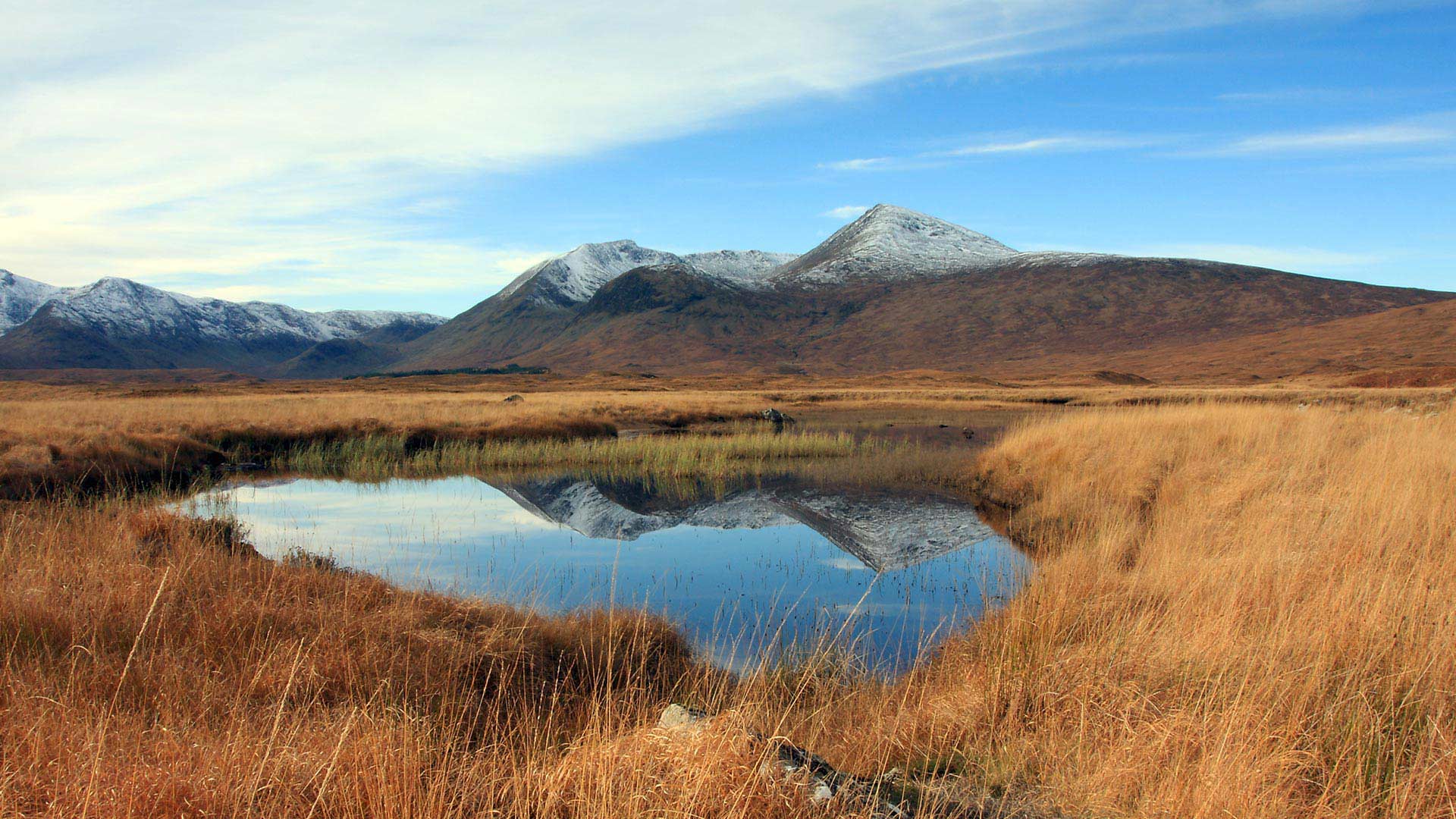 rannoch moor mountains in snow