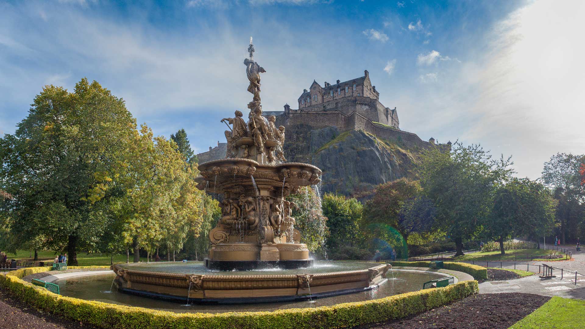 Princes Street Gardens with Edinburgh Castle