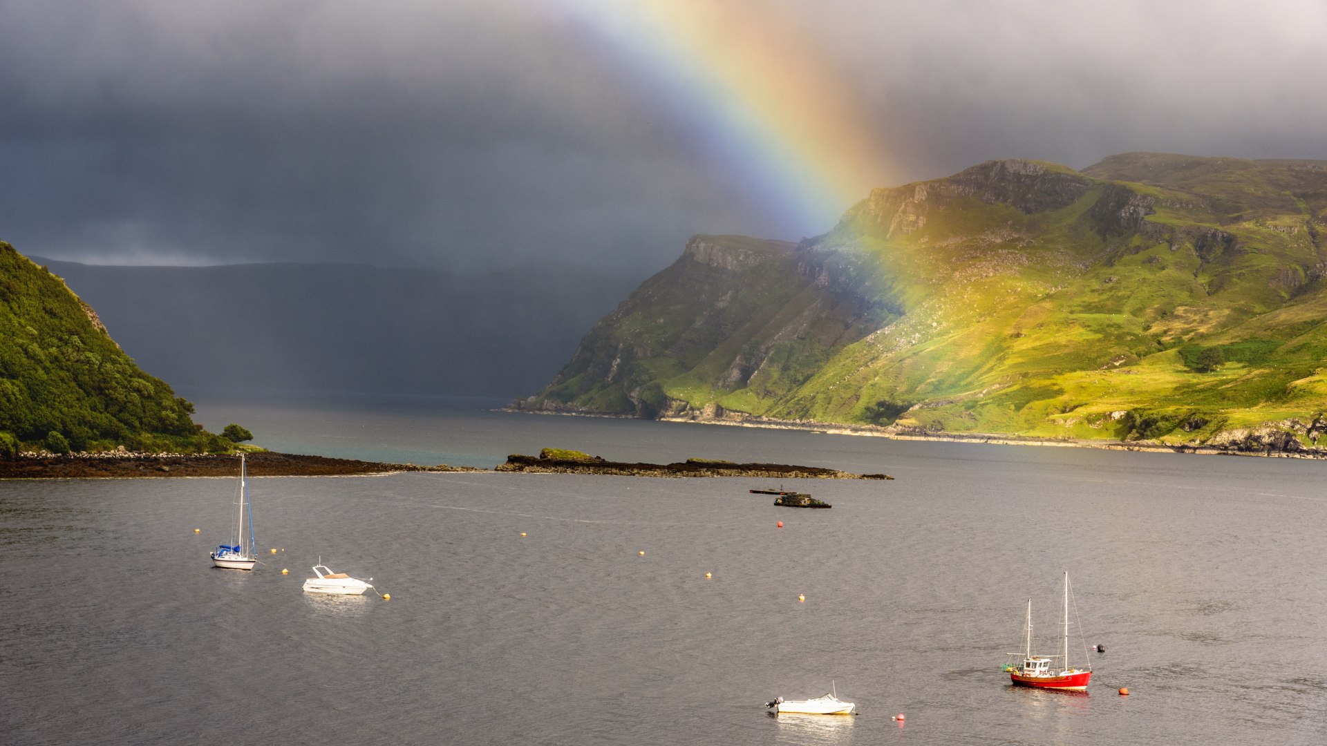 A rainbow over the sea, Isle of Skye, Scotland