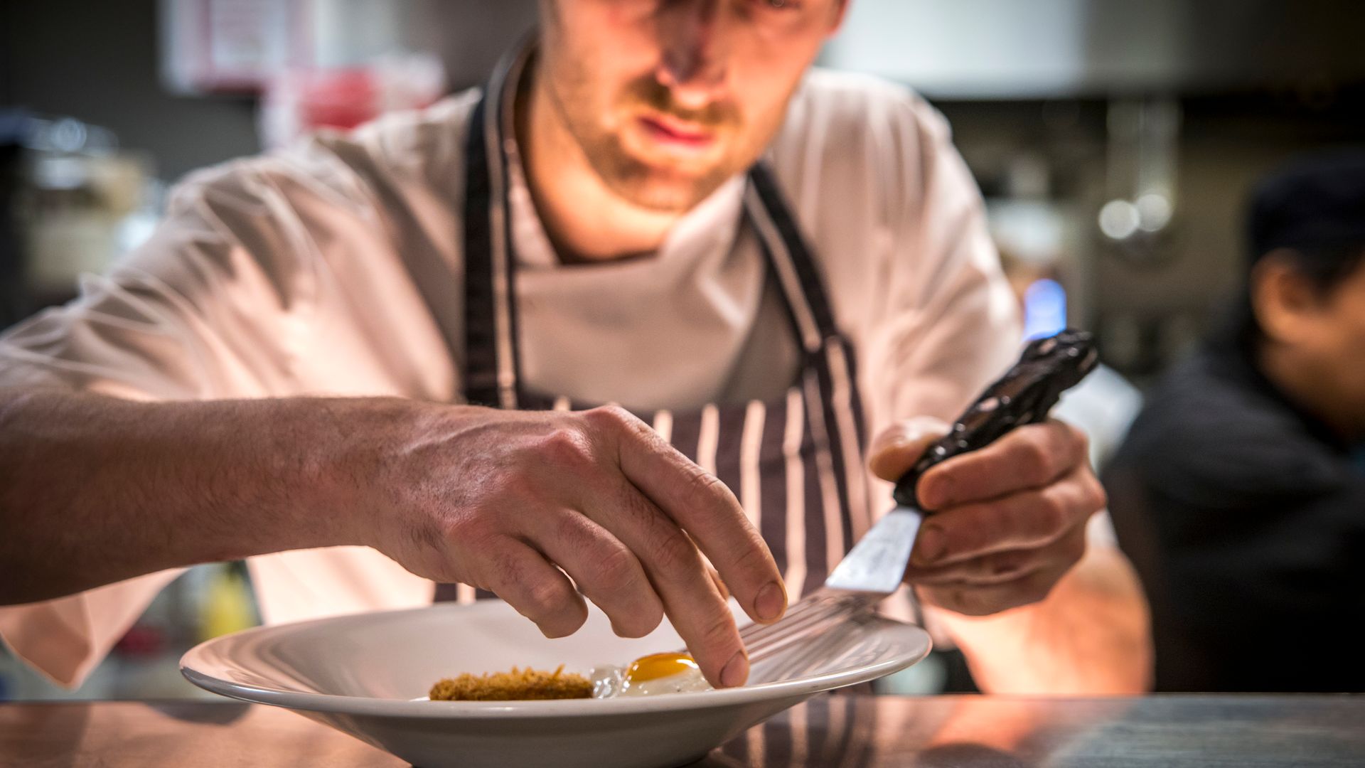 Chef serving up Scottish food