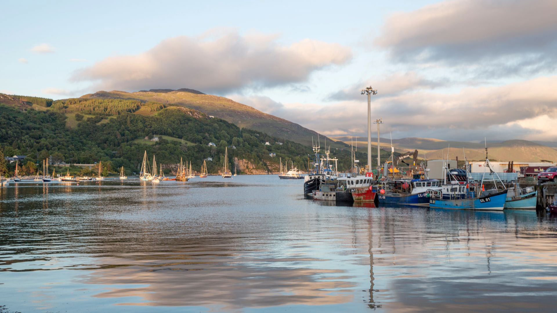 boats at the pier of Ullapool