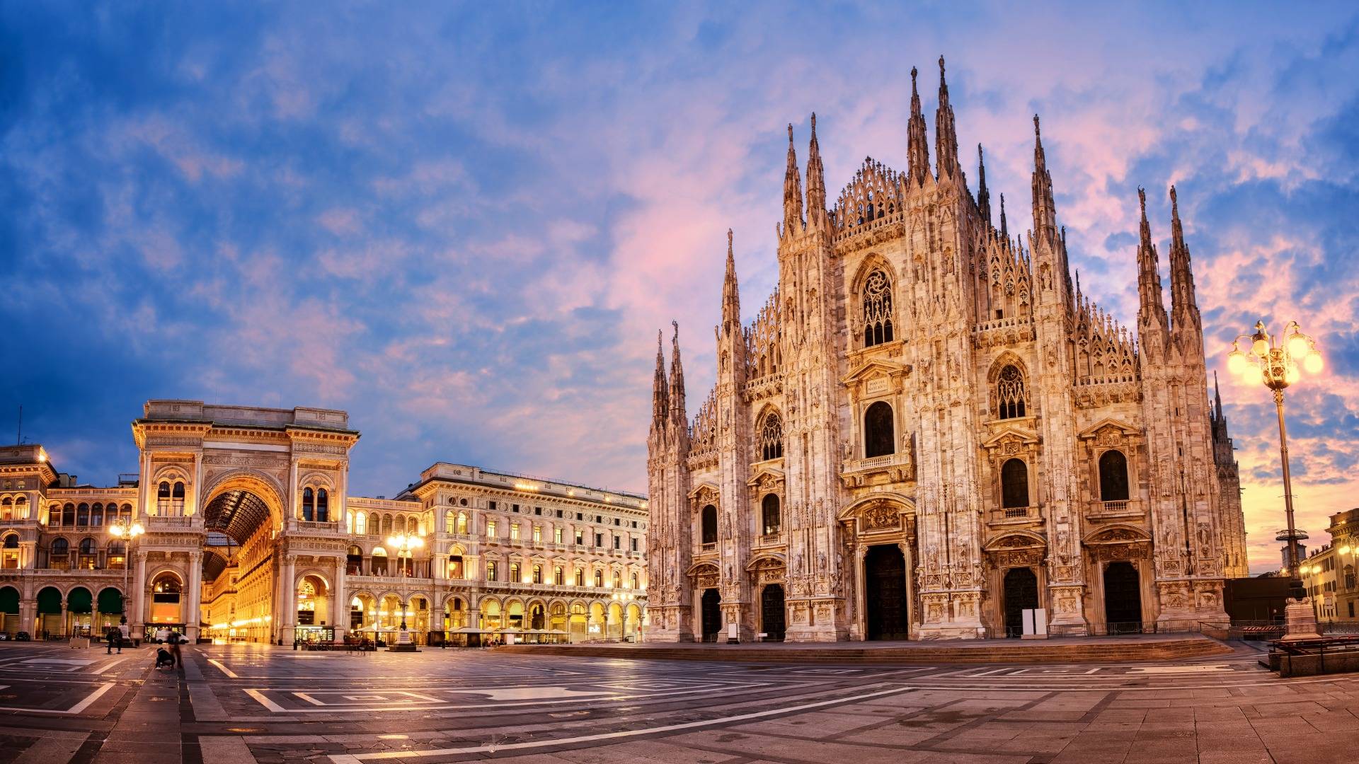 sunrise at Milan Cathedral