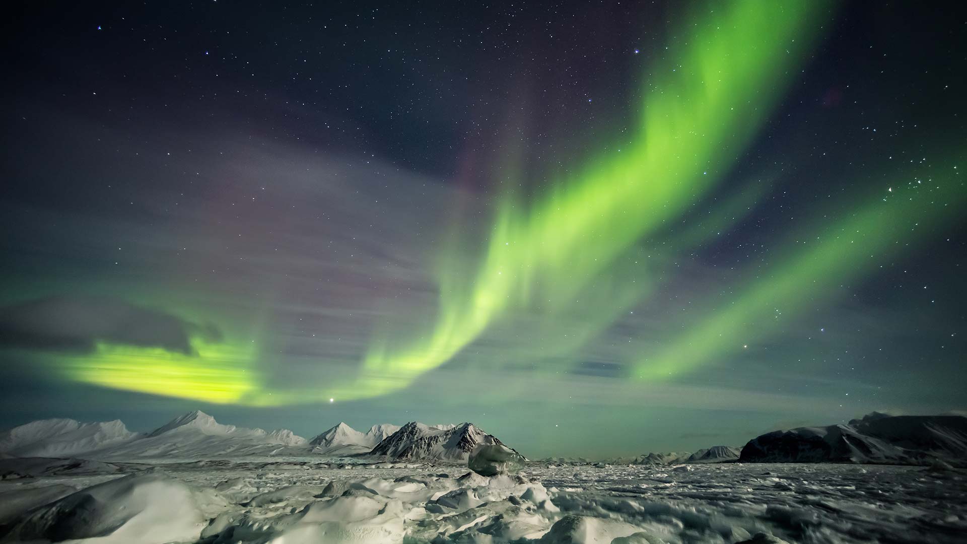 Nordlichter über Svalbard