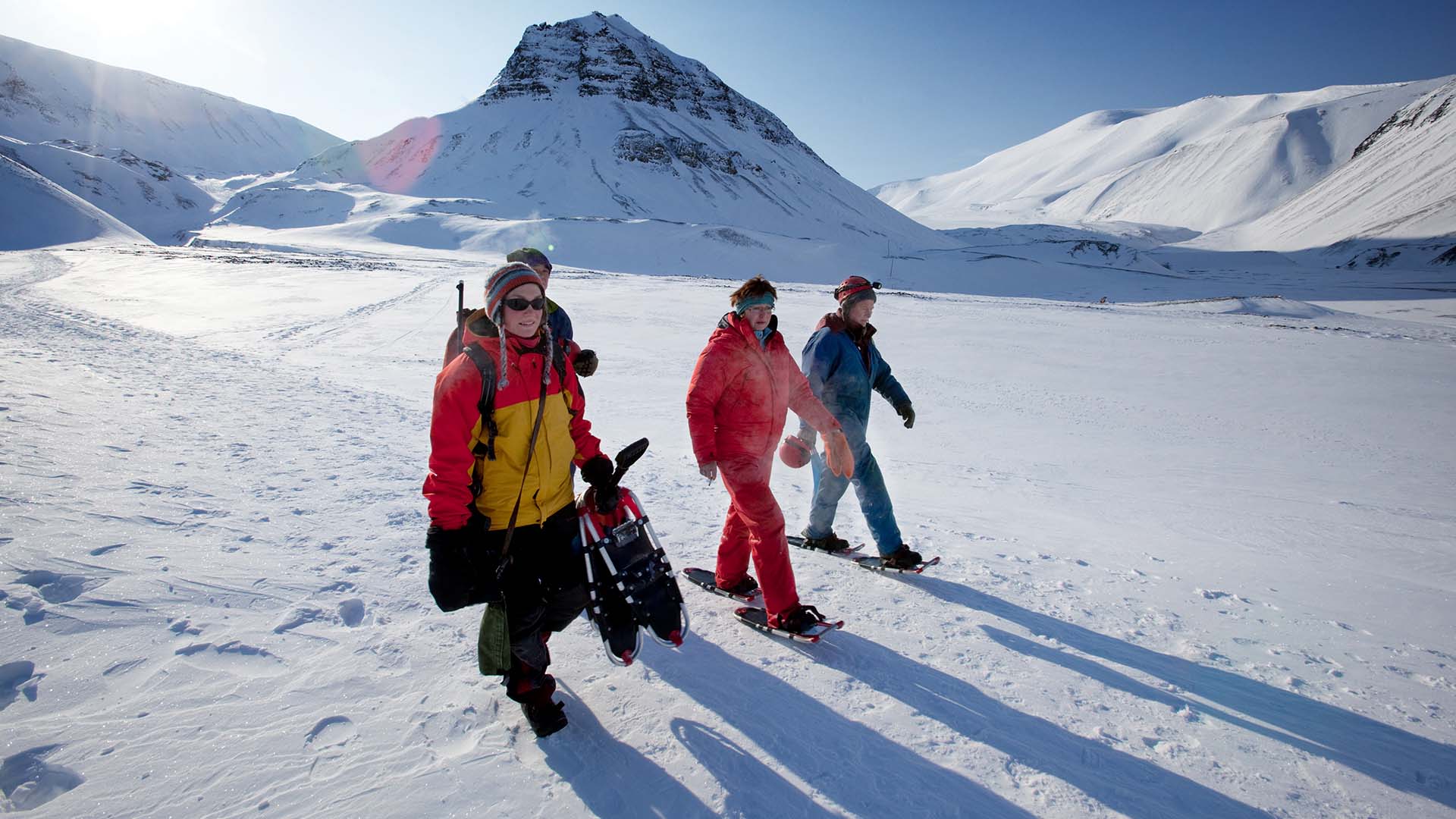 Snowshoeing in Longyearbyen, Svalbard