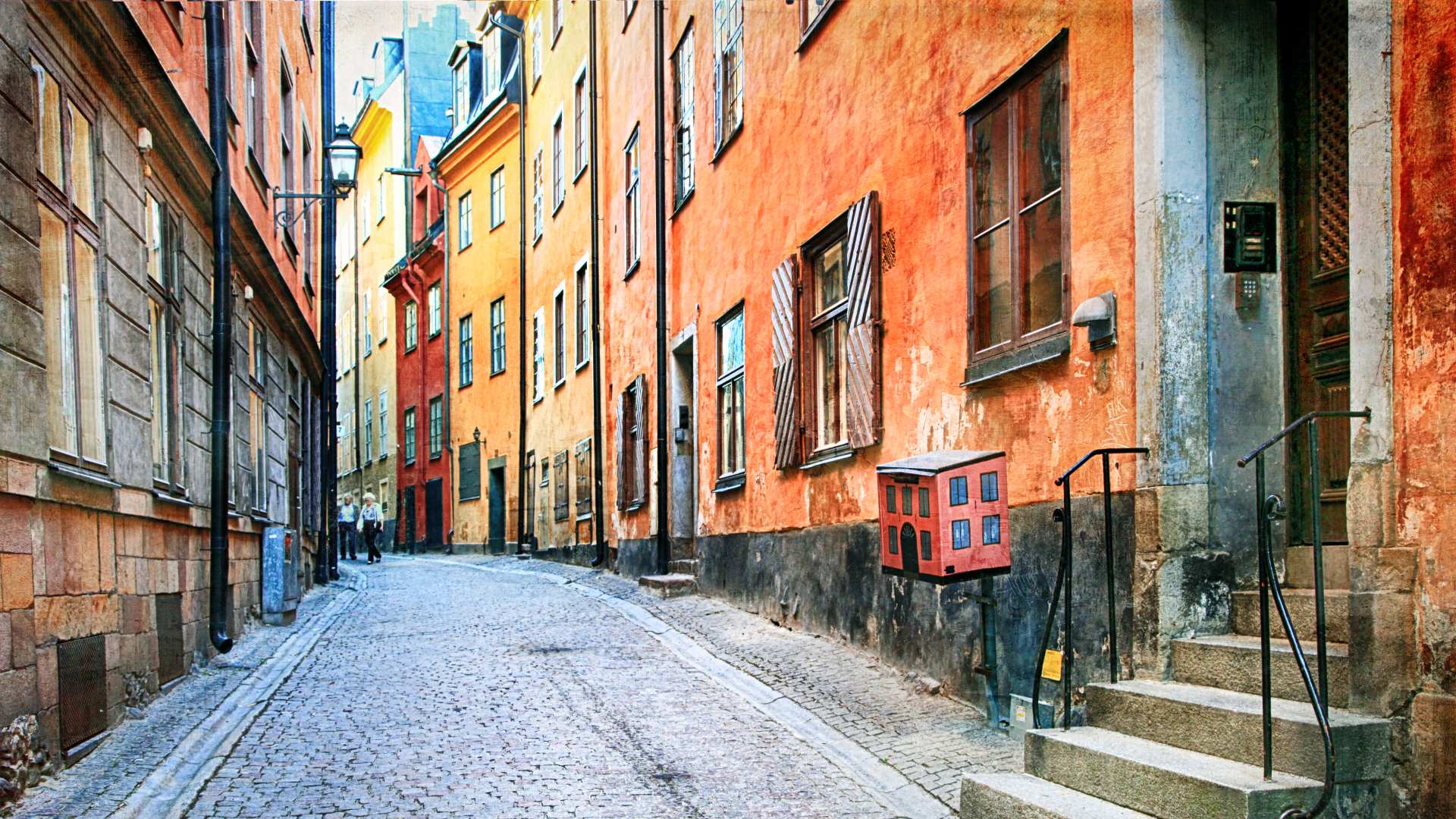 Colourful buildings in Gamla Stan, Stockholm