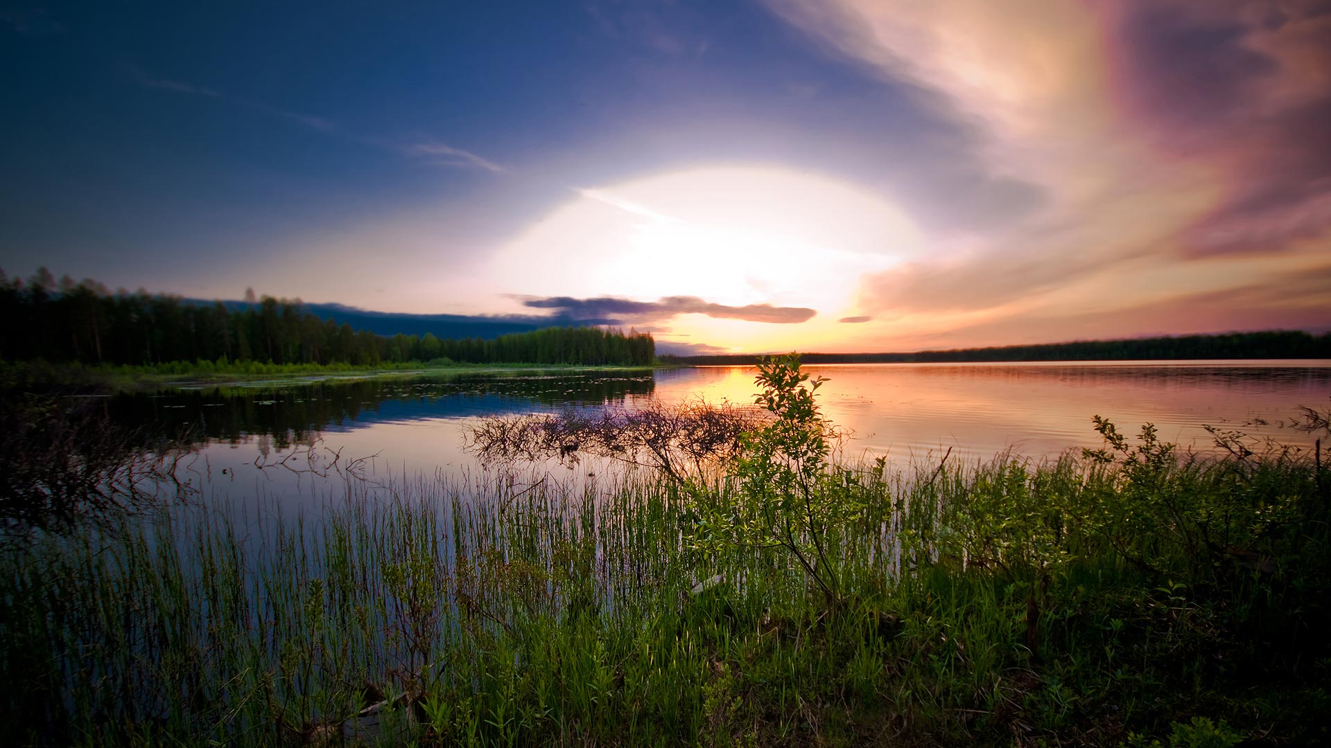 Midnight sun in Sweden