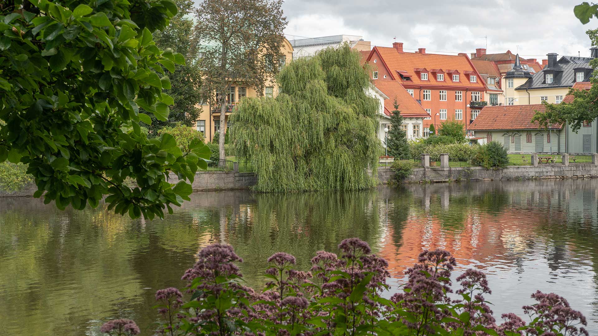 The riverside in Örebro, Sweden