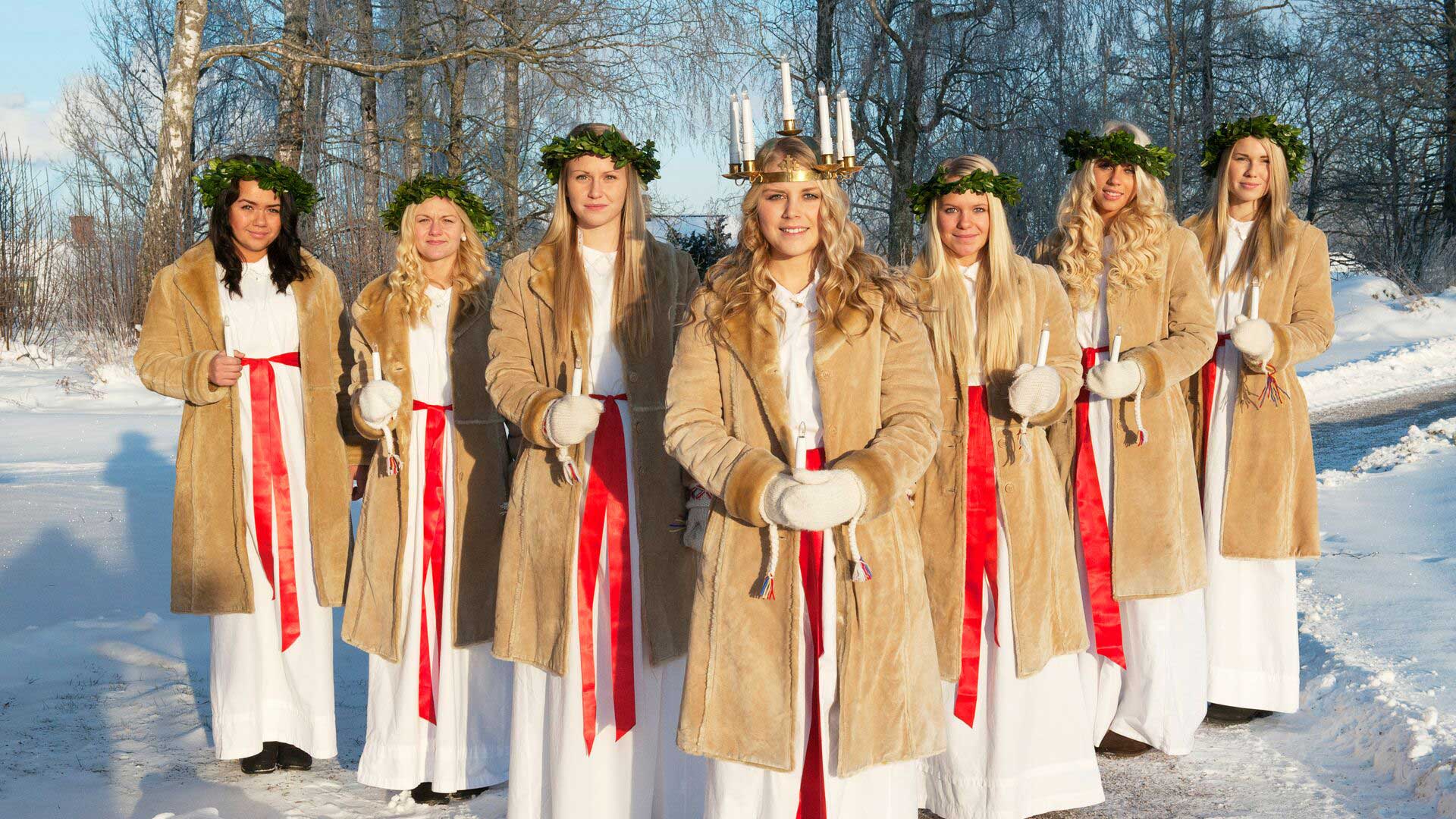 St Lucia celebration in Sweden at Christmas