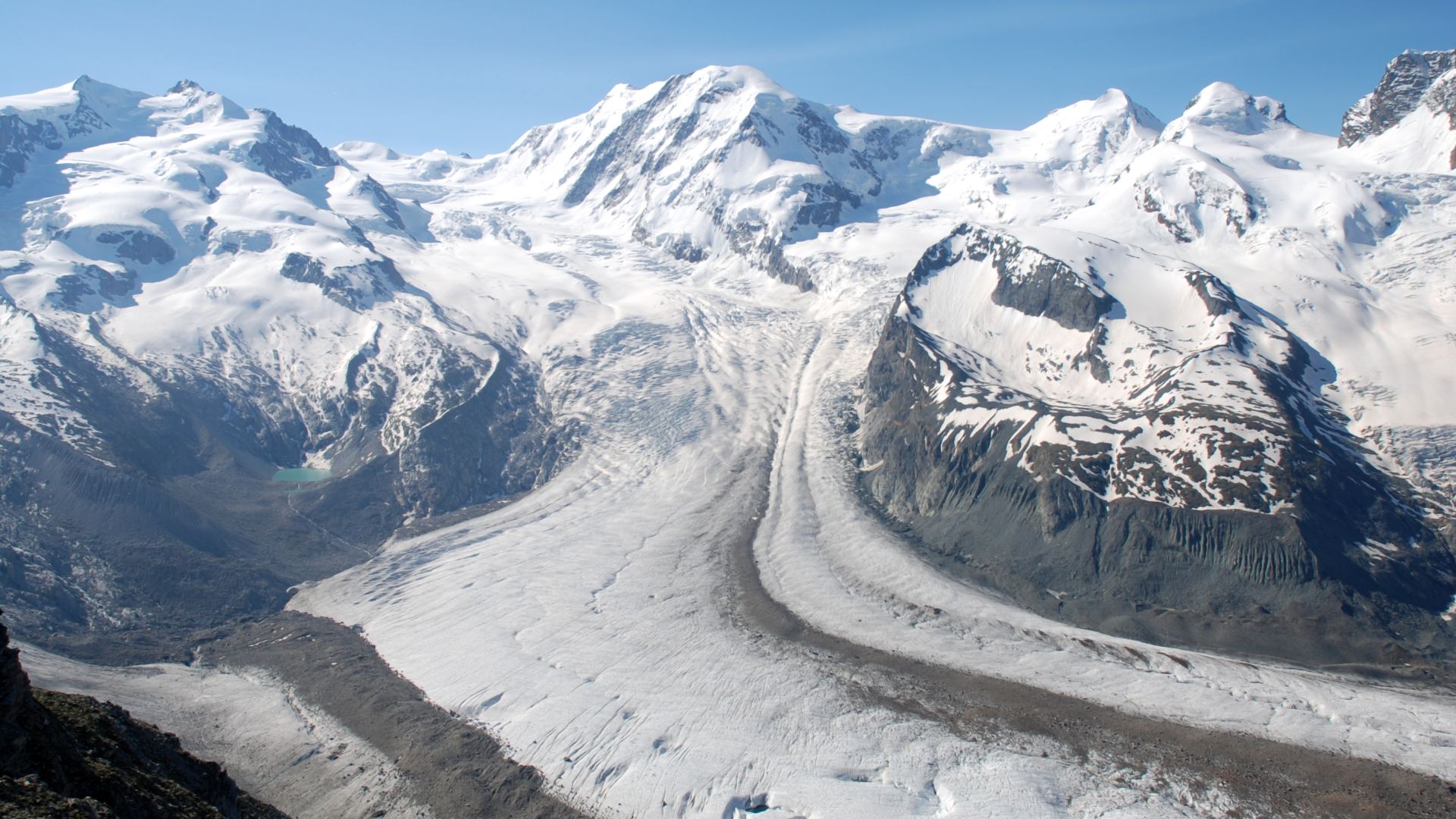 Dufourspitze mountain overlooking the Gorner Glacier, Switzerland