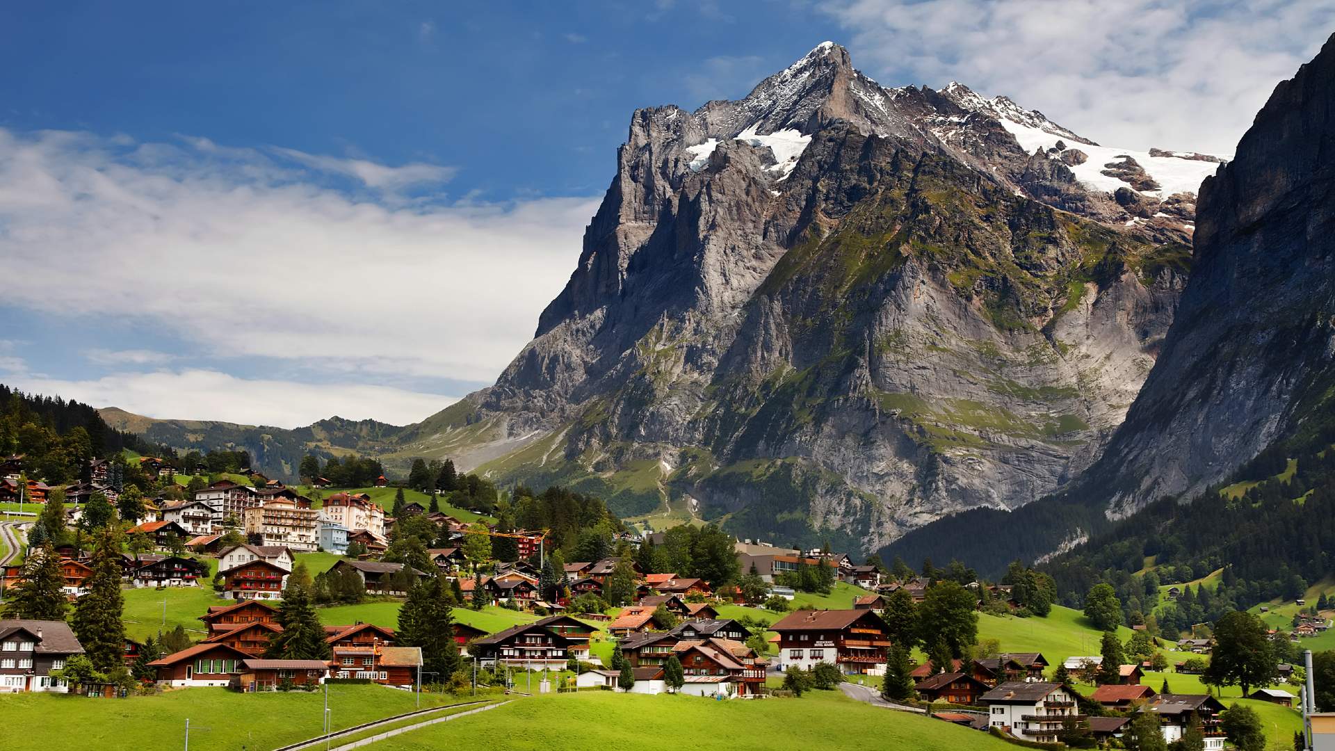 The Eiger behind Grindelwald village, Switzerland