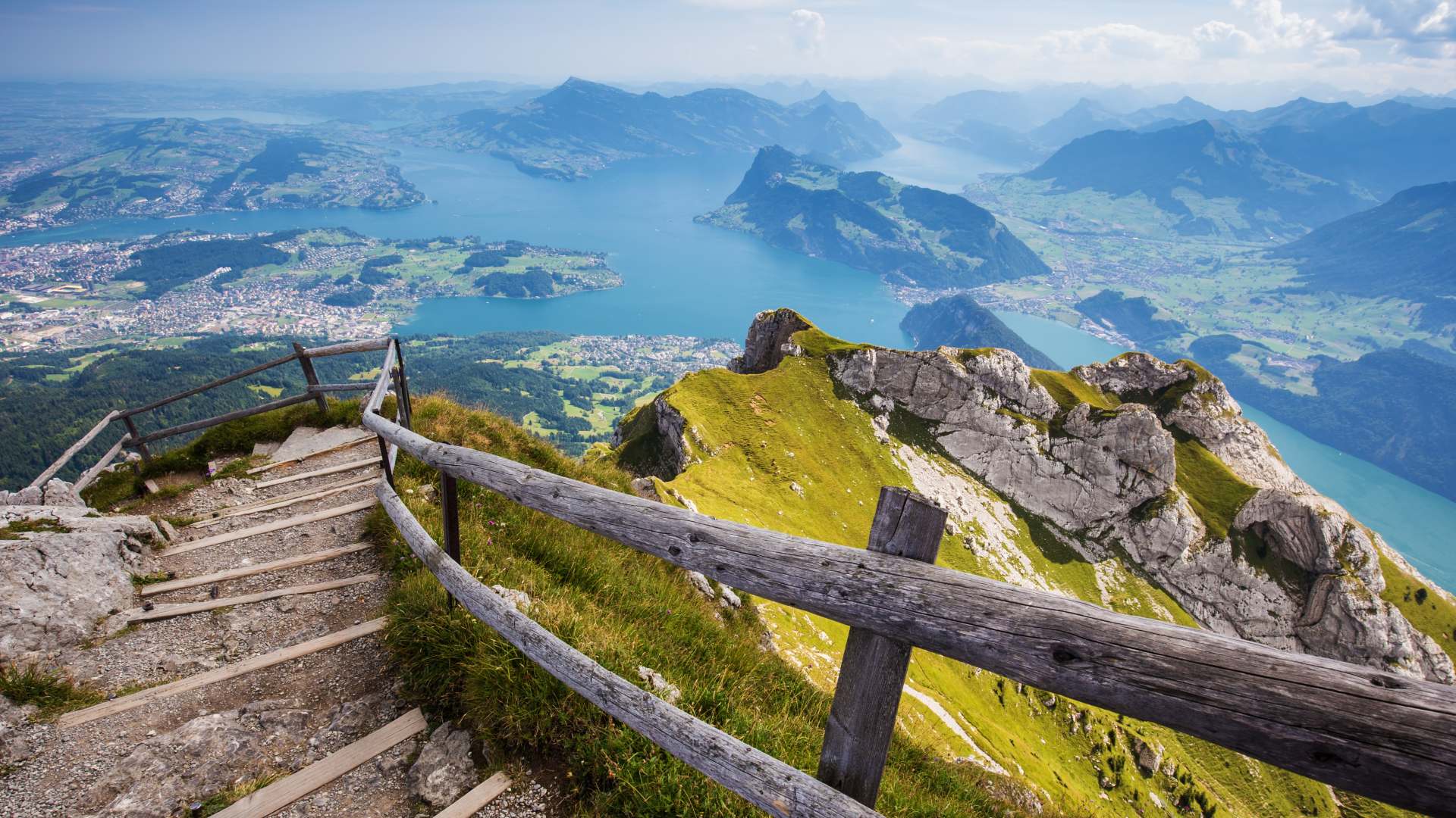 The view from Mount Pilatus, Swiss Alps