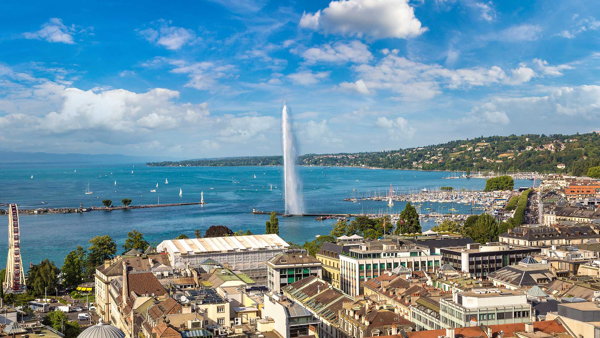 City of Geneva and Lake Geneva (Lac Leman), Switzerland