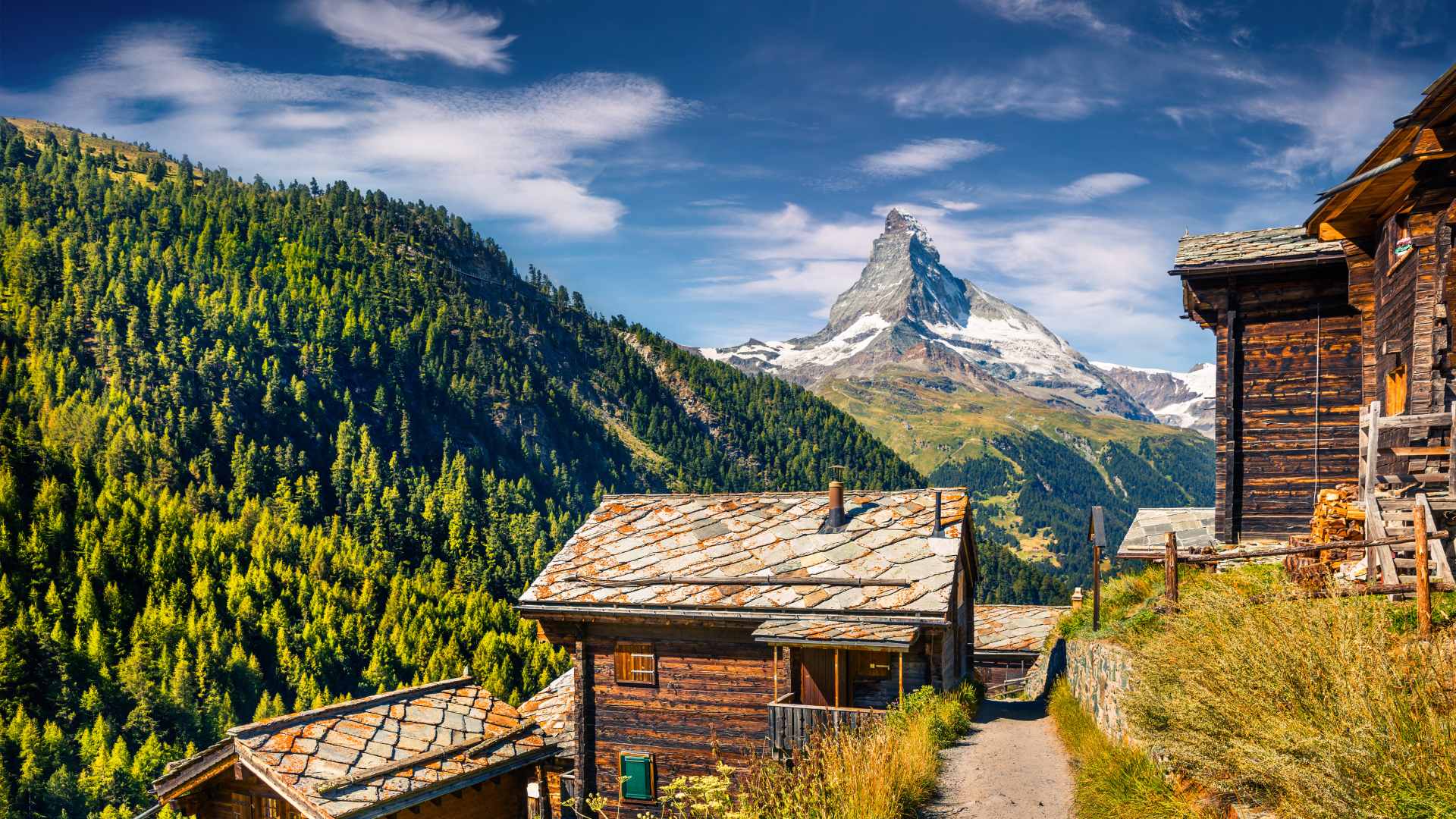 Matterhorn and Alpine village Switzerland