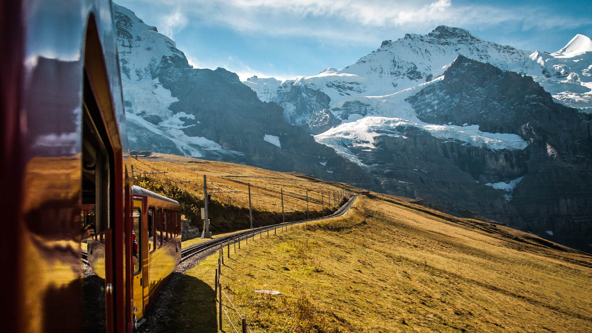 Mountain railway in the Swiss Alps