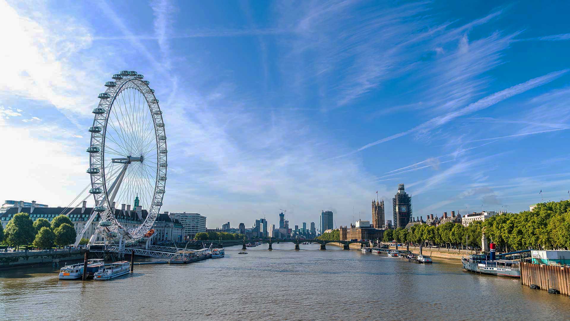 The London Eye and city skyline