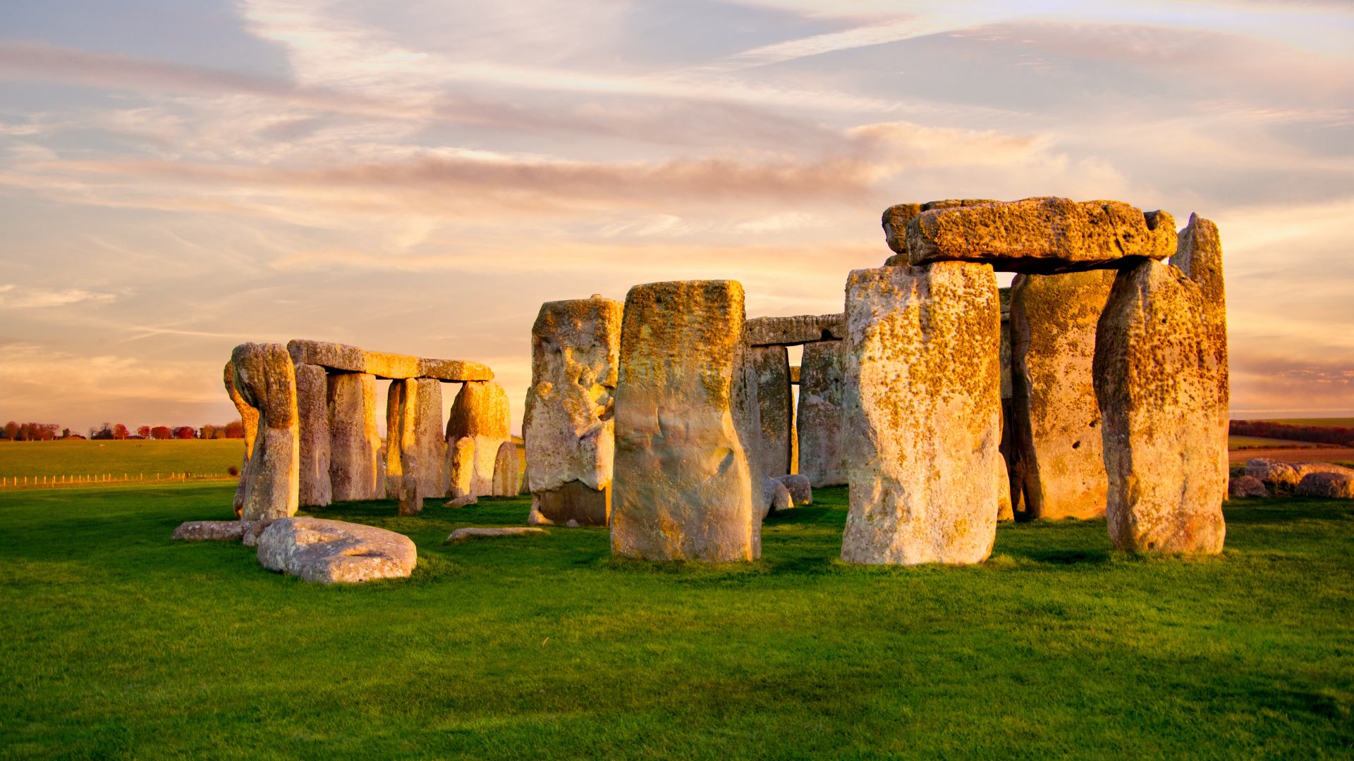 Stonehenge formation at sunset