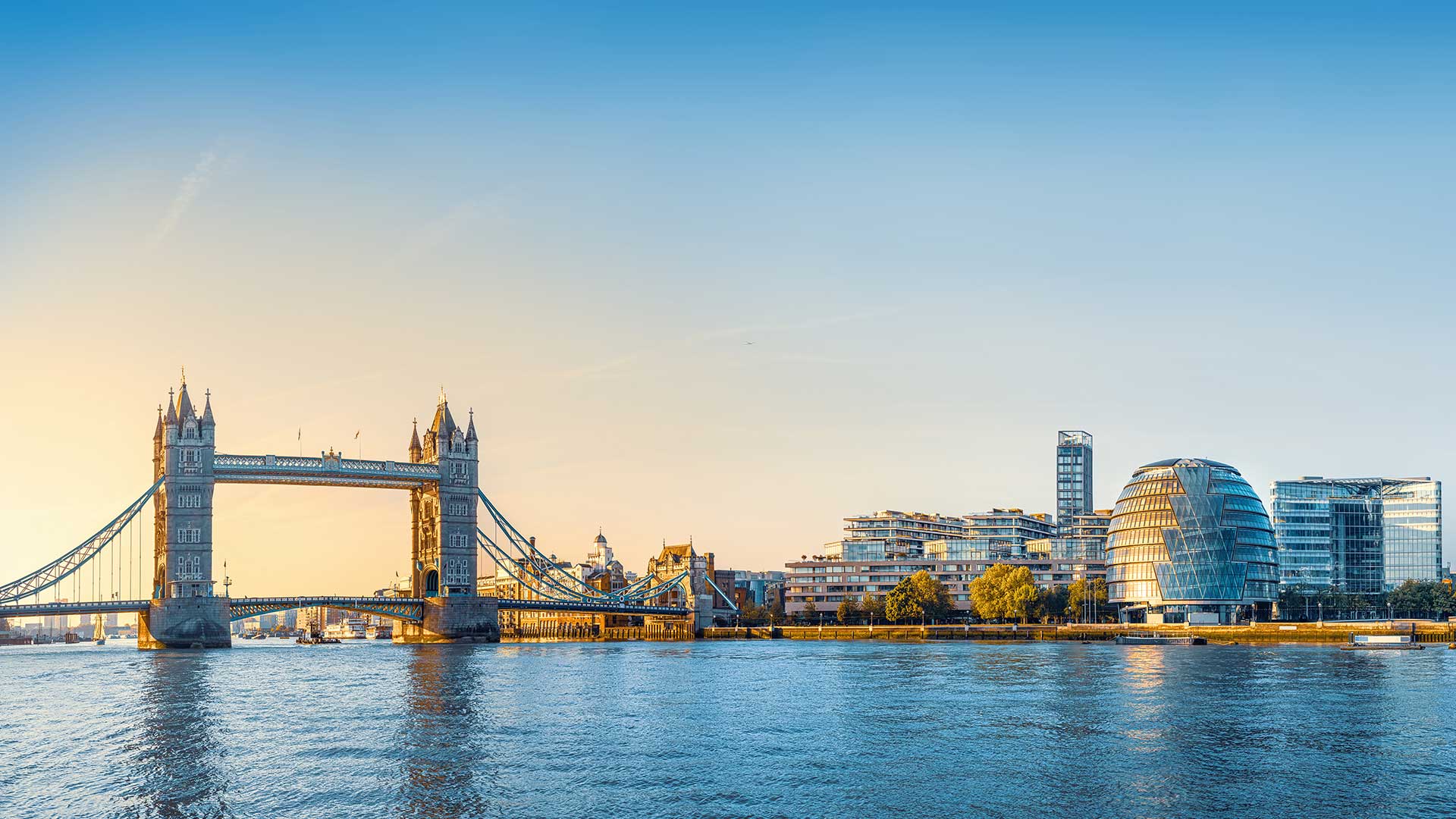 London skyline at sunset