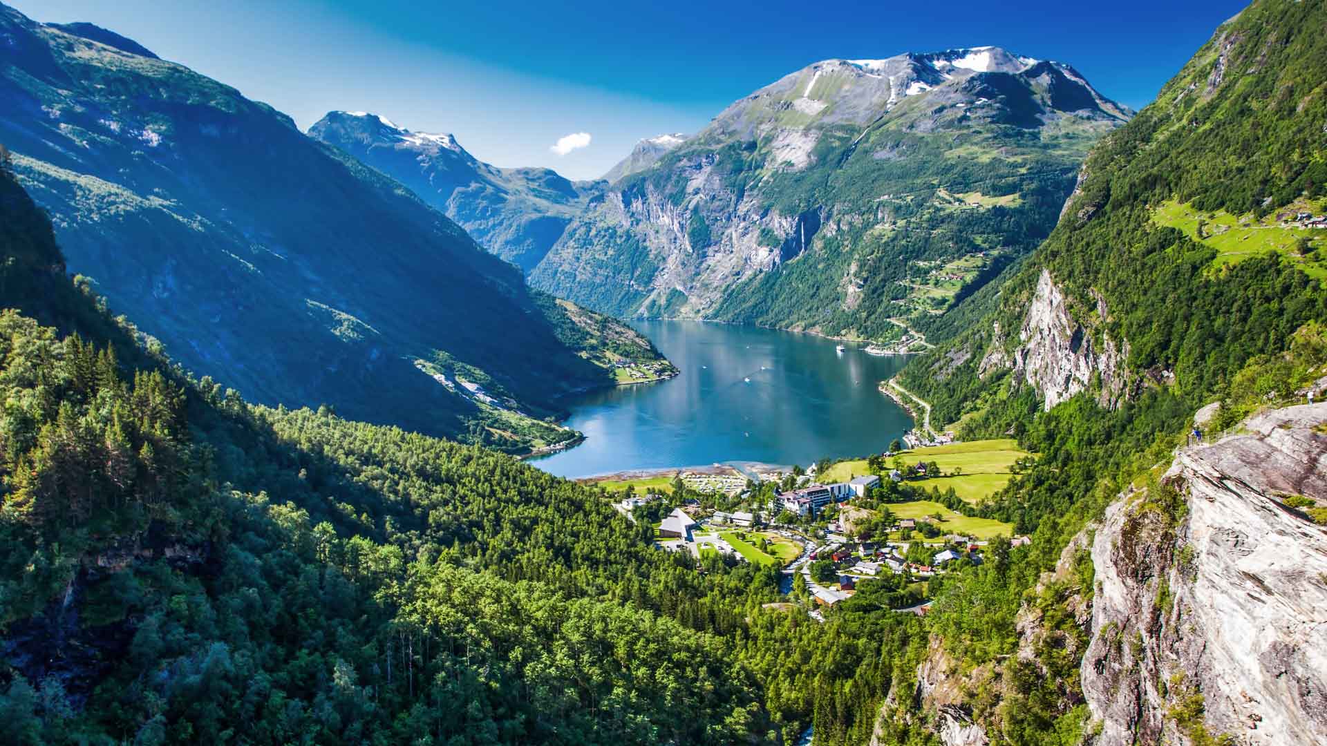 View over Geirangerfjord in Norway